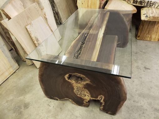 Custom Made Black Walnut Frame Glass Top With Lots Of Character