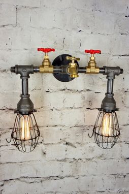 Custom Made Henson Bath/Vanity Light With Wire Cages