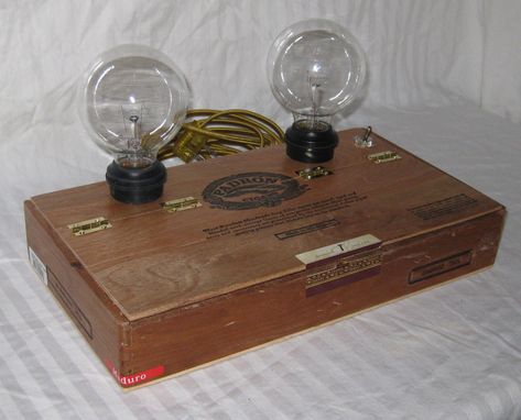 Custom Made Cigar Box Desk Lamp: Padron