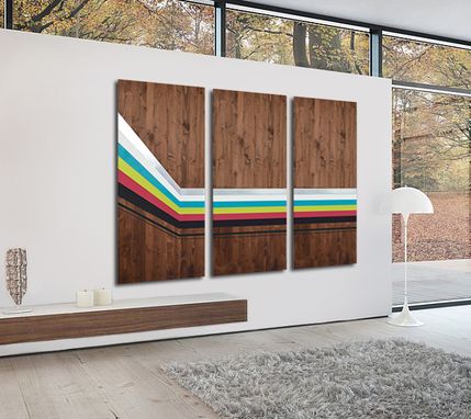 Custom Made Mod Spectra - Wood Wall Art, Large Wall Art, Metal Art, Abstract Painting, Wall Decor