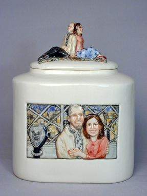 Custom Made Wedding Jar With Portraits