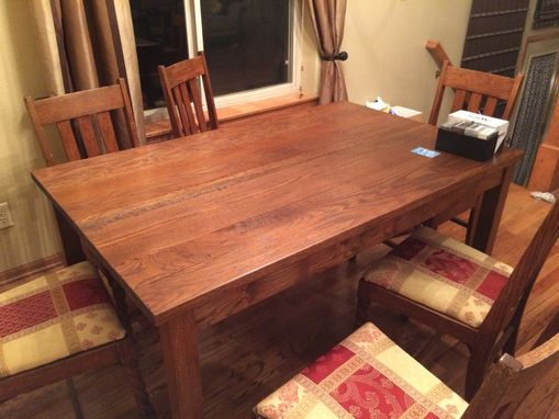 Custom Made Oak Farm Table