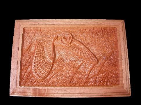 Custom Made 3d Wall Art "Barn Owl Carving"