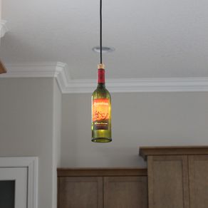 Set of Three Recycled Wine Bottle Hanging Lamp 