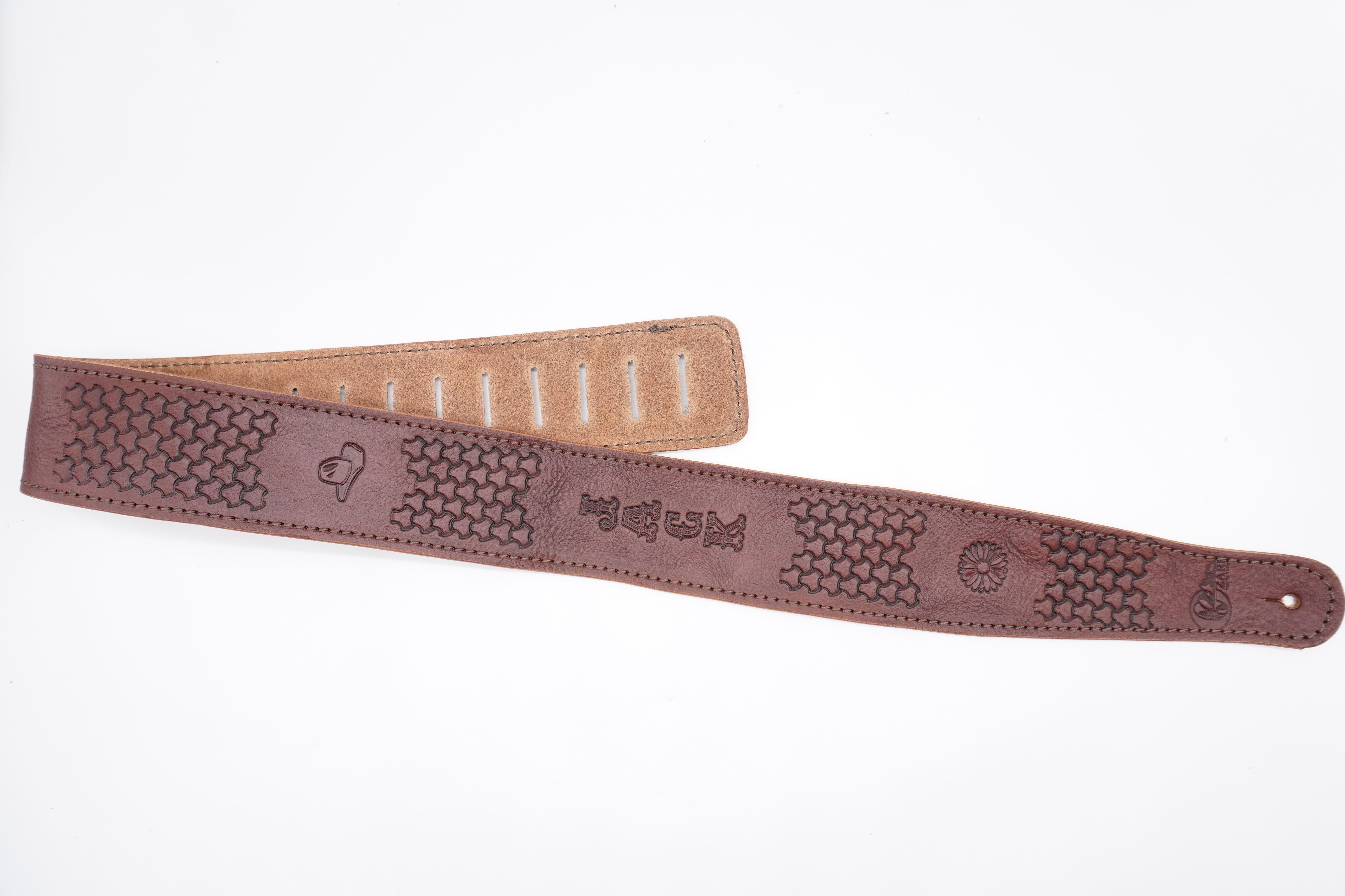 Hand Crafted Personalized Leather Guitar Strap by Ozark Mountain