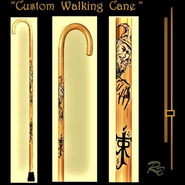 Custom Made Custom Cane, Cane With Butterflies, Hand Painted