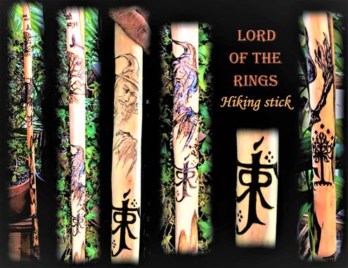 Custom Made Five Year, Wood Anniversary Gift, Hiking Stick, Personalized, Custom, Any Images