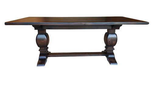 Custom Made Rustic Alder Trestle Table
