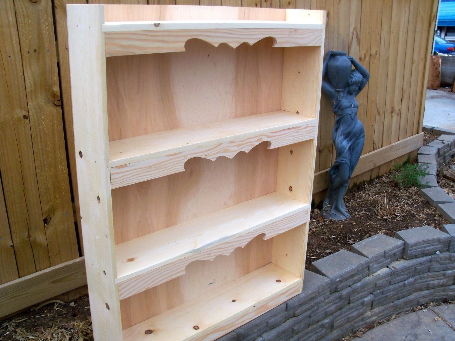 Buy Hand Made Decorative Bookcase With Dado Shelves, made to order from