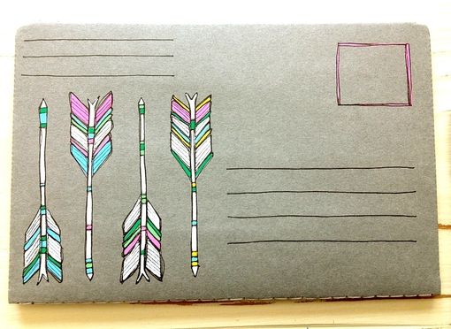 Custom Made Illustrated Arrow Postal Notebooks