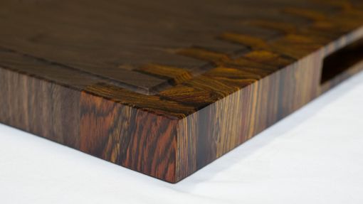 Custom Made Walnut And Cocobolo End Grain Cutting Board, Handmade And Reversible