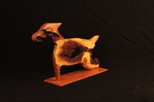 Custom Made Dog Carved From  Wood