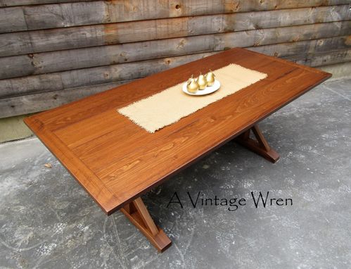 Custom Made Wooden X Style Trestle Table/ Farm Table / Trestle Farm Table