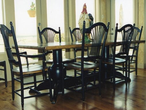 Custom Made Distressed Dining Table, Buffet, & Mirror