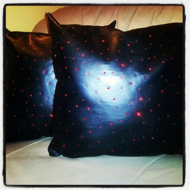 Custom Made Red Ruby Throw Pillows With Swarovski Crystals