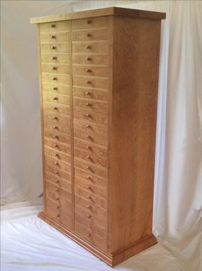 Custom Made Cherry Chest Of Drawers, Jewelry Storage Cabinet, Collector's Organizer