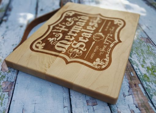 Custom Made Mermaid Engraved Maple Bread Board / Cutting Board