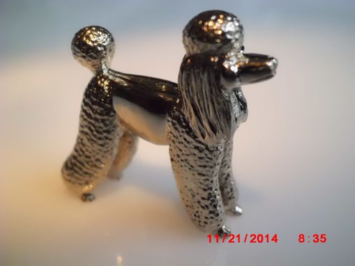 Custom Made 14 Karat  White-Gold 3-D Hand-Carved Poodle Statuette