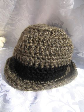 Custom Made Unisex Adult Crochet Wool Hat - Brown And Black - Ready To Ship
