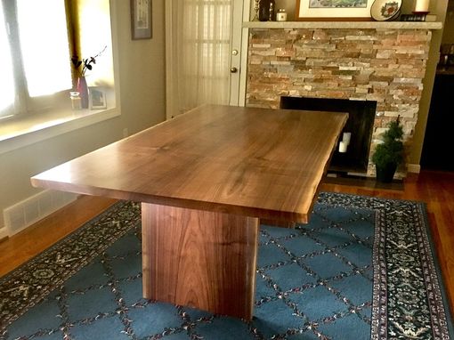 Custom Made Live Edge Book Matched Solid Walnut Dining Table