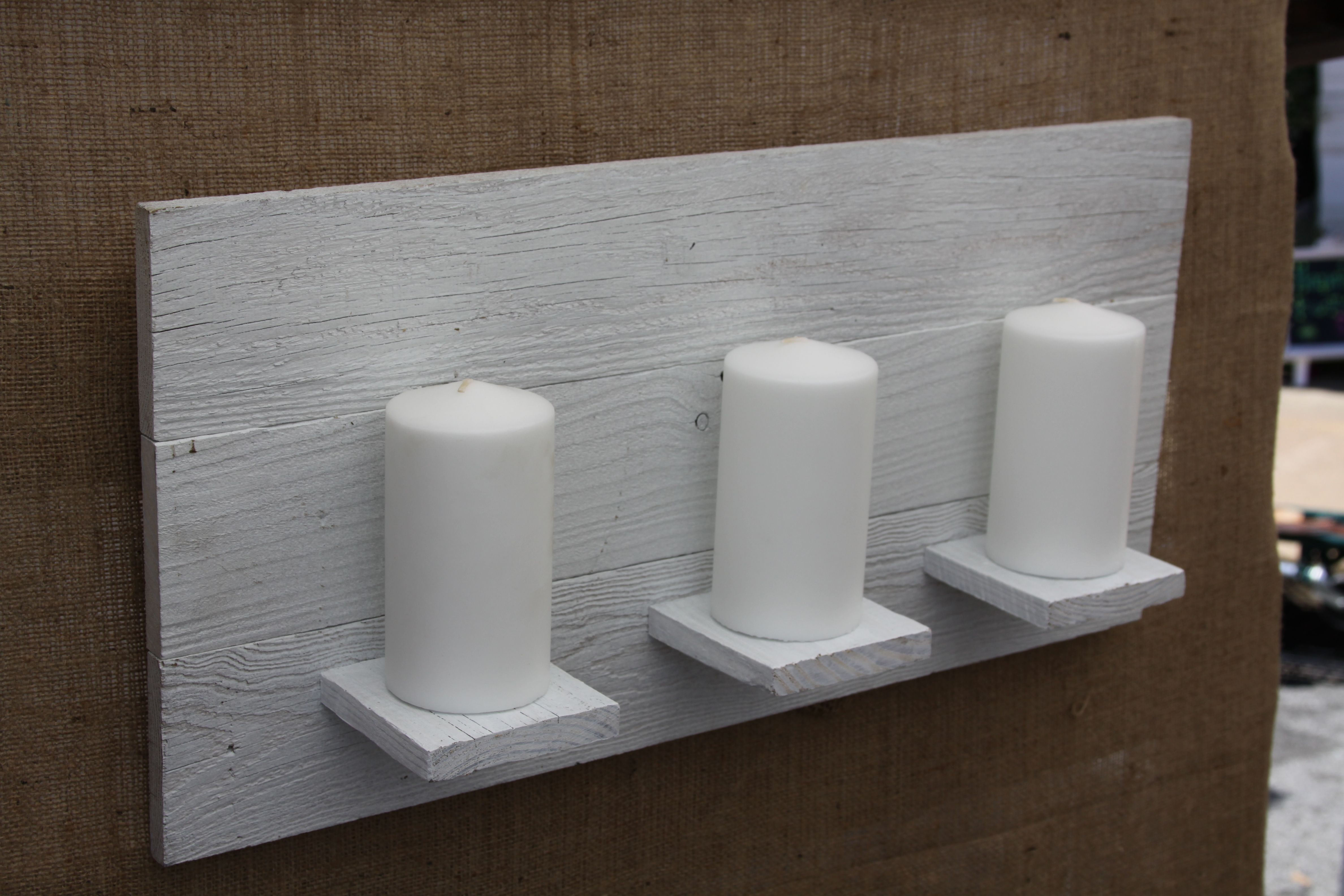 Hand Crafted 24" Wood Candle Holder Panel by Everlong Creative