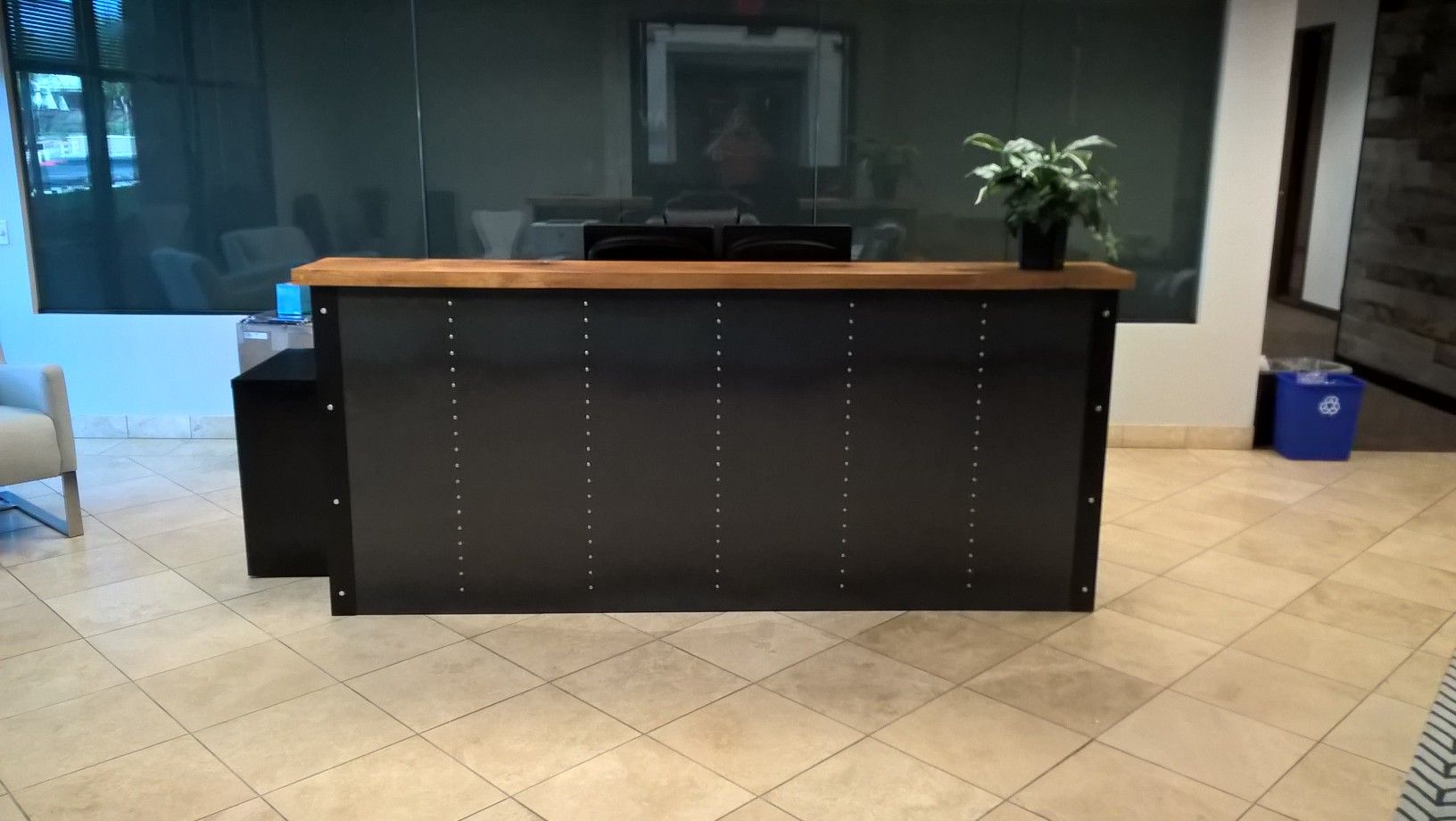 Buy Custom Industrial Reception Desk, made to order from Artfully Rogue