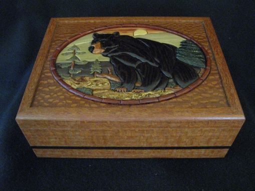 Custom Made Intarsia Bear Keepsake/Jewelry Box