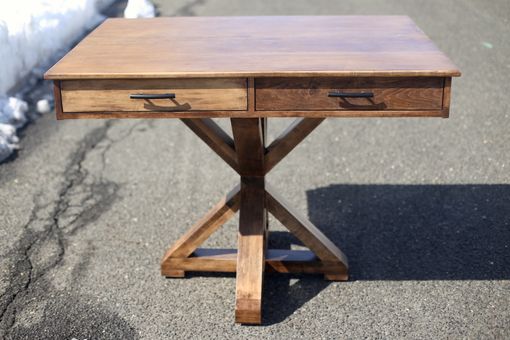 Custom Made Maple Trestle Table With Vintage Accents