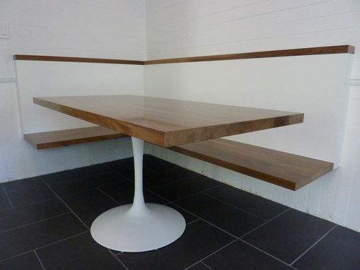Custom Made Walnut Kitchen Corner Bench And Table