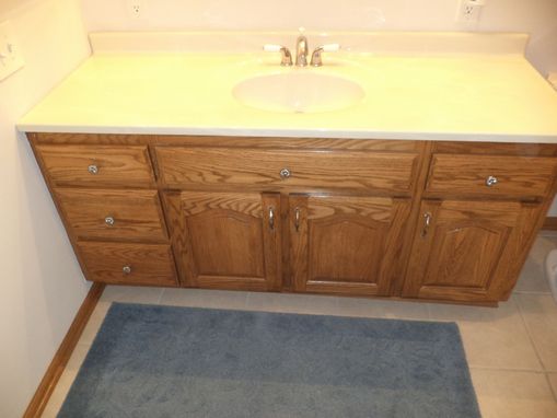 Custom Made 5' Raised Panel Oak Vanity