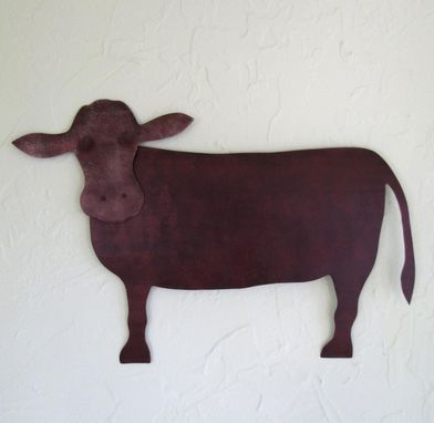 Custom Made Metal Cow Wall Art Farm Decor Reclaimed Metal Folk Art Kitchen Wall Sculpture