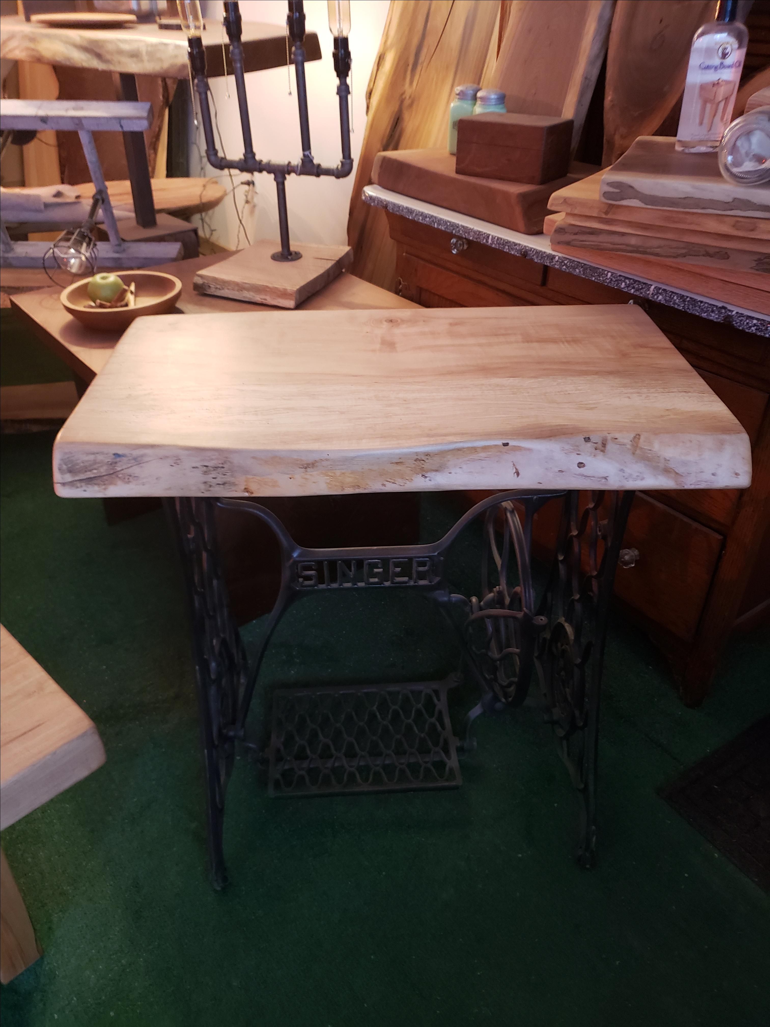 Buy Hand Crafted Maple Singer Sewing Machine Base Table Live Edge, made