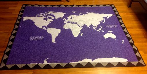 Custom Made Custom World Map Adventurer World Explorer Travel Quilt With Embroidery