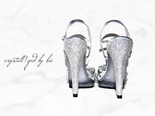 Custom Made Crystallized High Heels Bling Shoes Genuine European Crystals Bedazzled Sandals Bridal Wedding