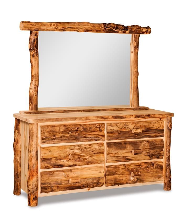 Buy A Hand Made American Made Rustic Pine Log Six Drawer Dresser