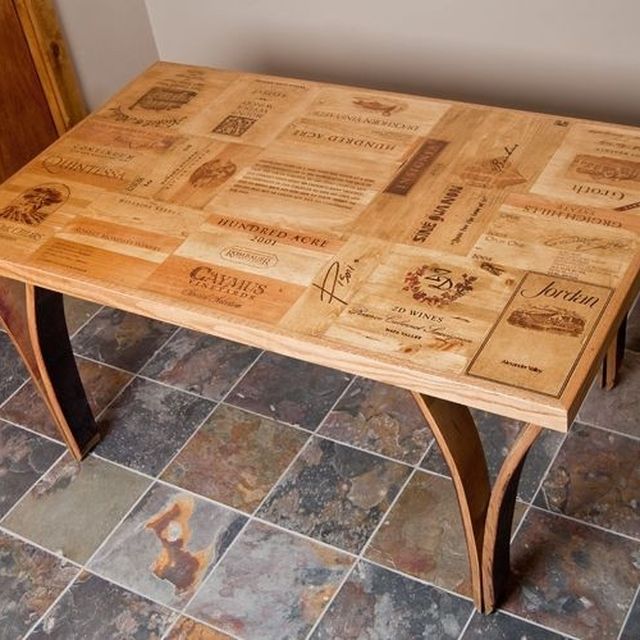 Custom Wine Crate Table With Stave Legs By Alpine Design Custom Wine Crate Table With Stave Legs By Alpine Design Custommade Com