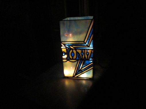 Custom Made Dallas Cowboys Stained Glass Lighted Vase
