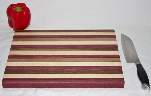 Custom Made Butcher Block, Cutting Board, Purpleheart, Walnut & Rock Maple