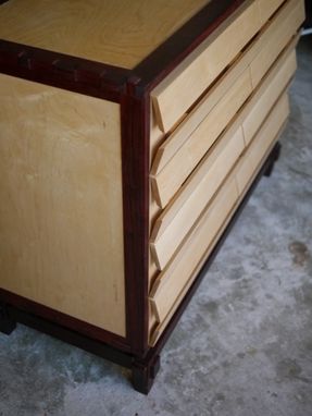 Custom Made Dresser / Chest Of Drawers  With Exotic Wood