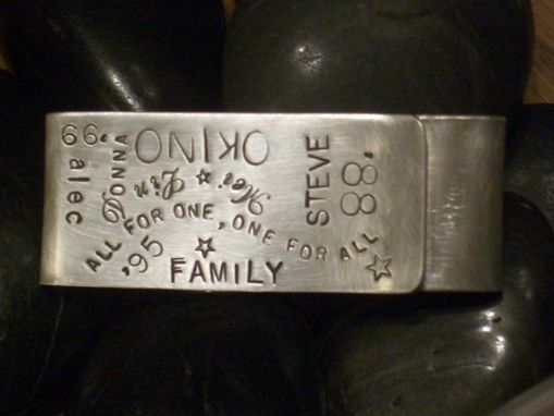 Custom Made Double Sided Hand Stamped Sterling Silver Money Clip, Personalized