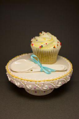 Custom Made Violet & Yellow Cupcake Stand // Single Cupcake {Larkspur Lace}