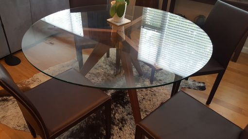 Custom Made Robin’S  Extended Tricky Tripod Table Base For A 54 Inch Diameter Glass Top