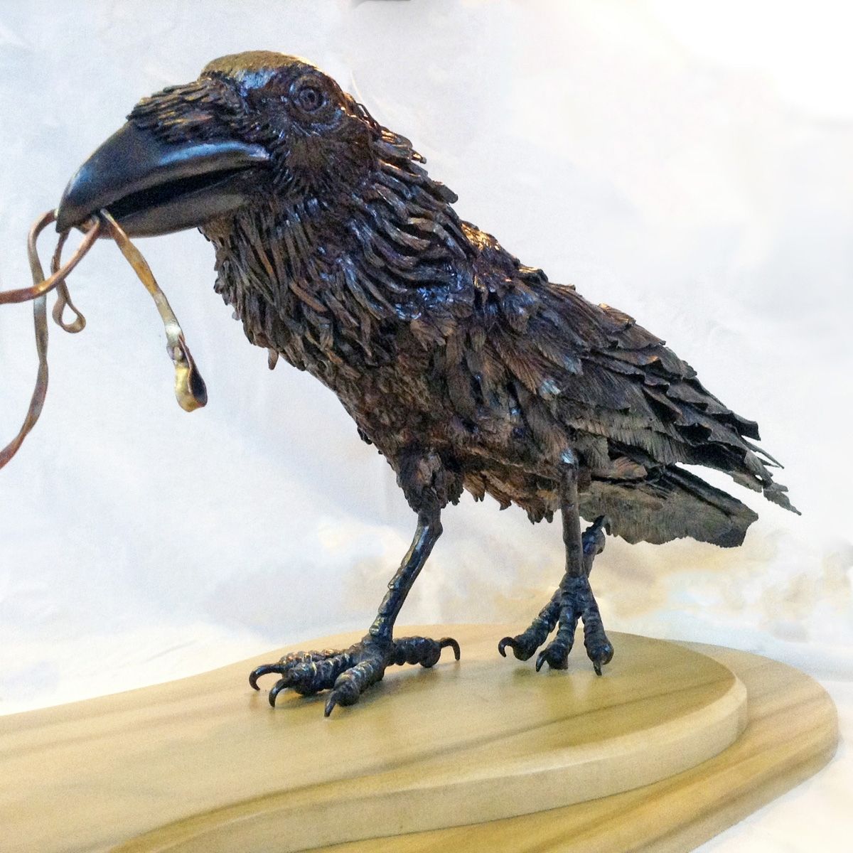 Hand Made Sculpture, Raven With Figures. by Earth Eagle LLC
