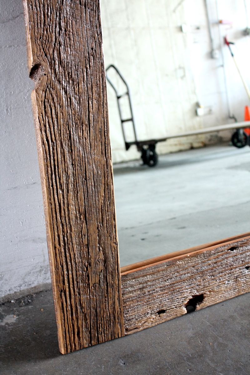 Hand Crafted Reclaimed Wood Framed Mirror // Custom Sizes by MFEO