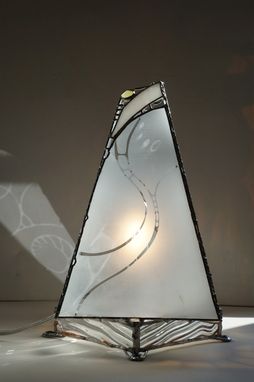 Custom Made Pyramidal Etched Glass Lamp