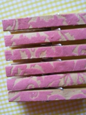 Custom Made Pink Flocked Paper Covered Clips