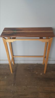 Custom Made Walnut And Maple Hall Table