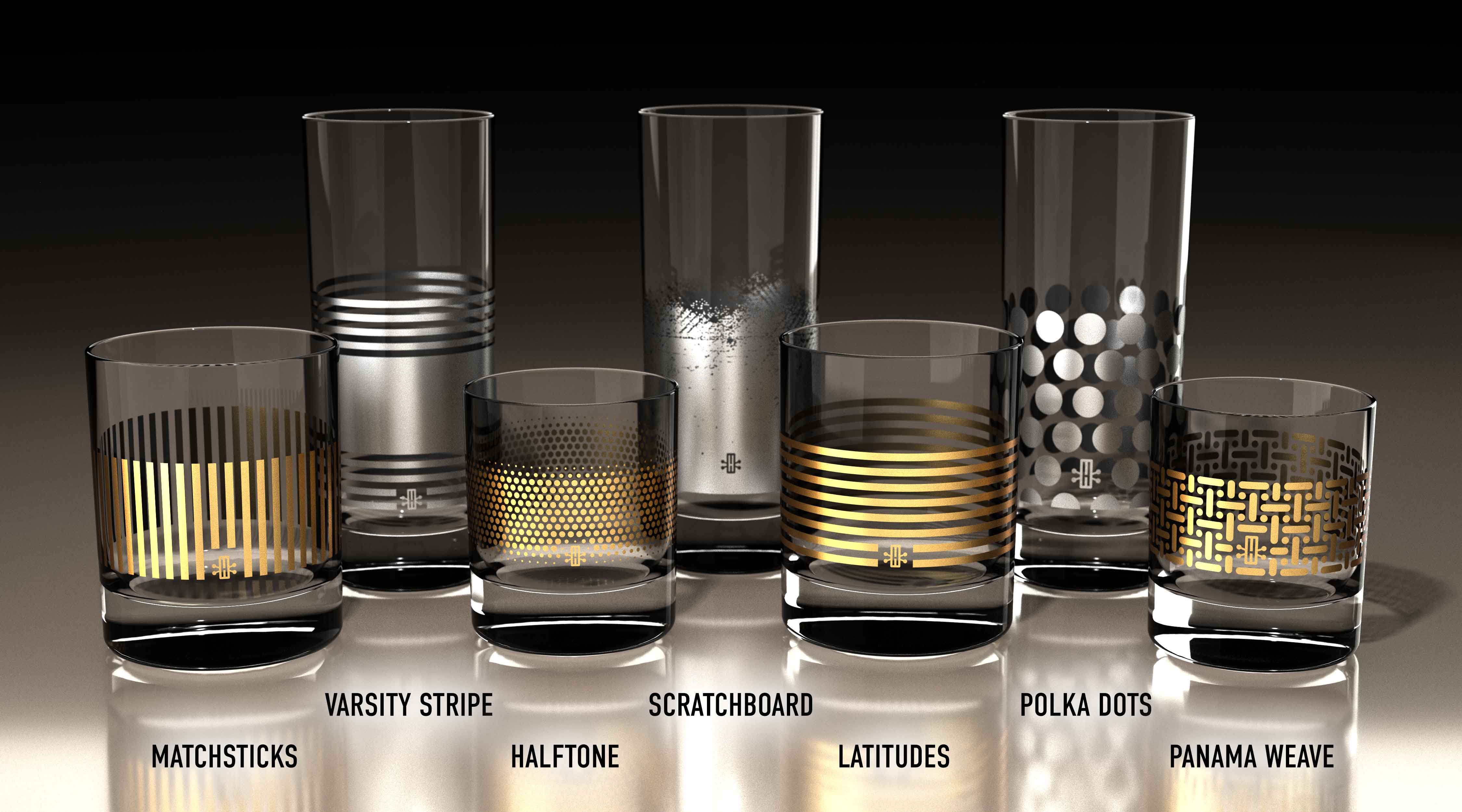 Buy Hand Made Monogram Modern Classic Barware (Set Of 12), made to