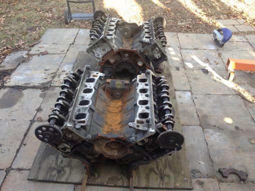 Custom Made Recycled Twin V8 Engine 6ft Long Coffee Table