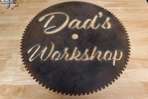 Custom Made Shop Sign From Real Saw Blades